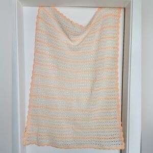 Handknit Peaches n Cream Baby Blanket